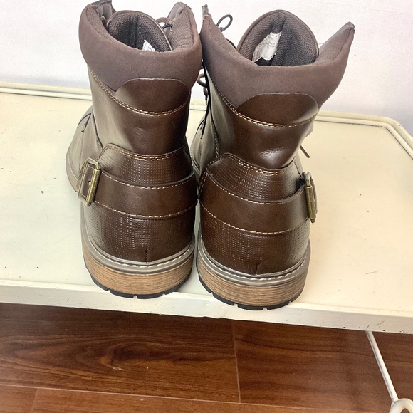 JF J. Ferrar Riverside Brown Comfort Moto Combat Ankle Lace-Up Boot Men's sz 13M - Picture 4 of 13